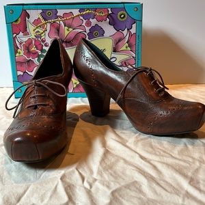 Brown leather heel